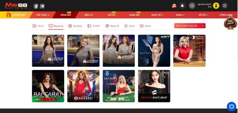 Khám phá các tựa game Casino online MAY88 hấp dẫn mọi thời đại